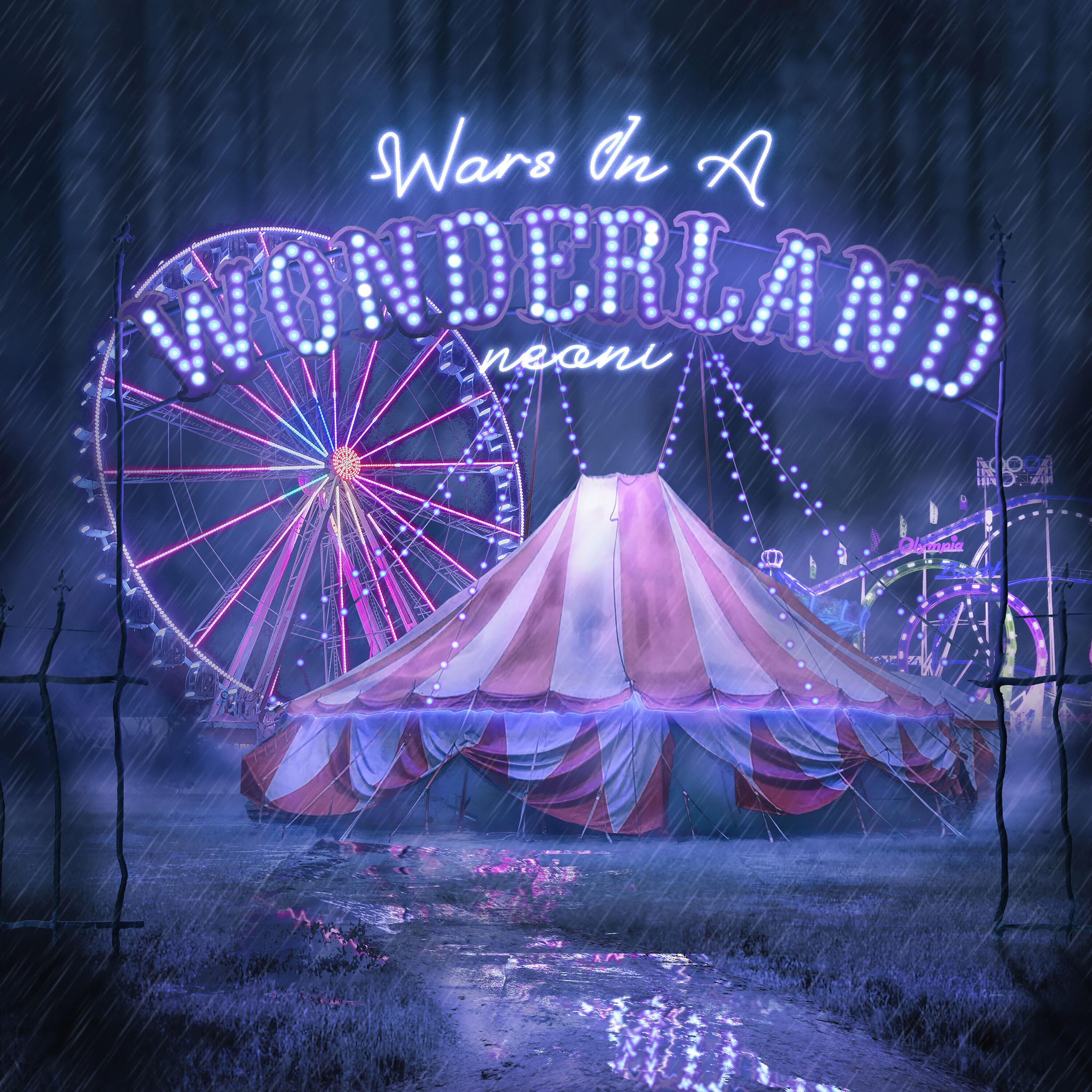 Lyric cover art as blurred background