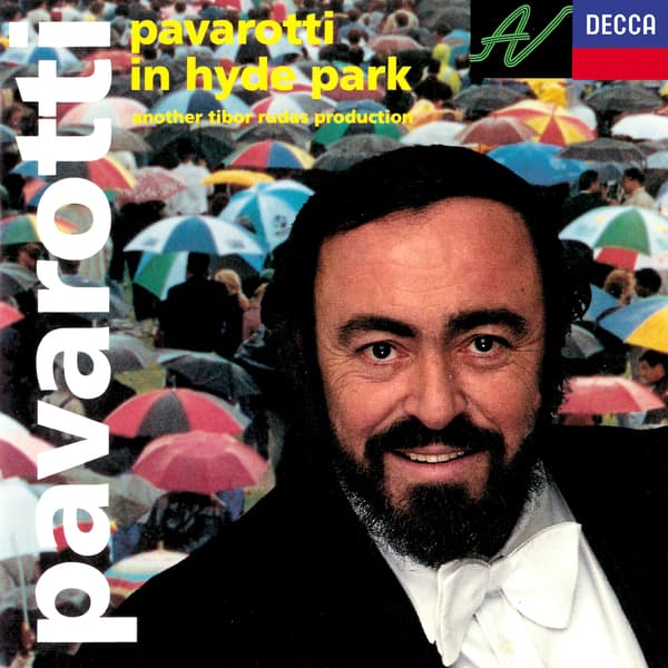Album cover art for Pavarotti in Hyde Park