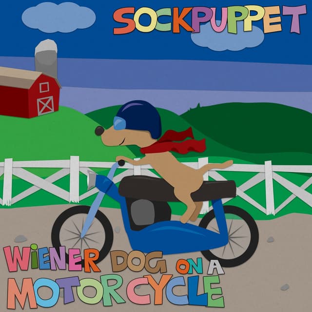 Album cover art for Wiener Dog on a Motorcycle