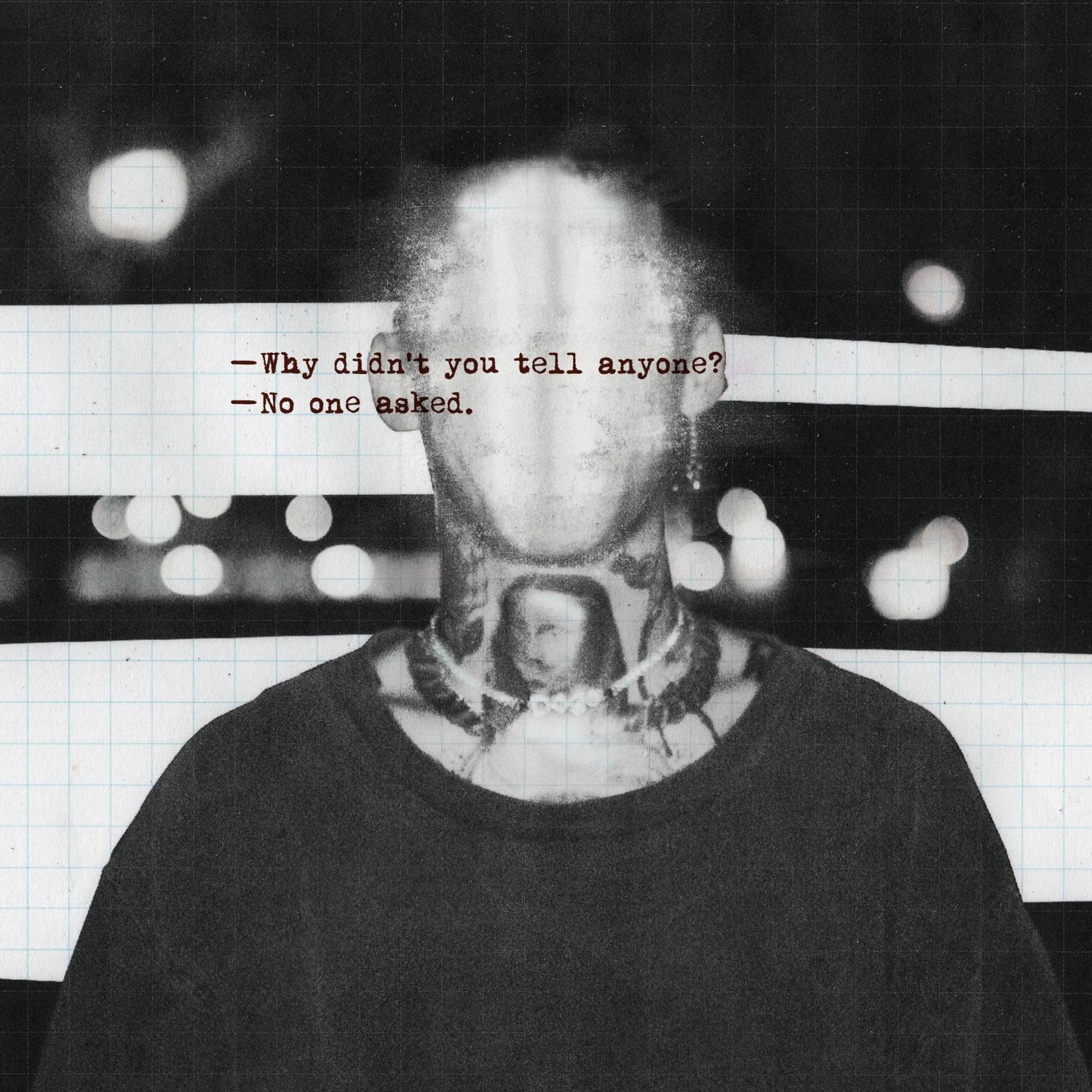 Lyric cover art as blurred background